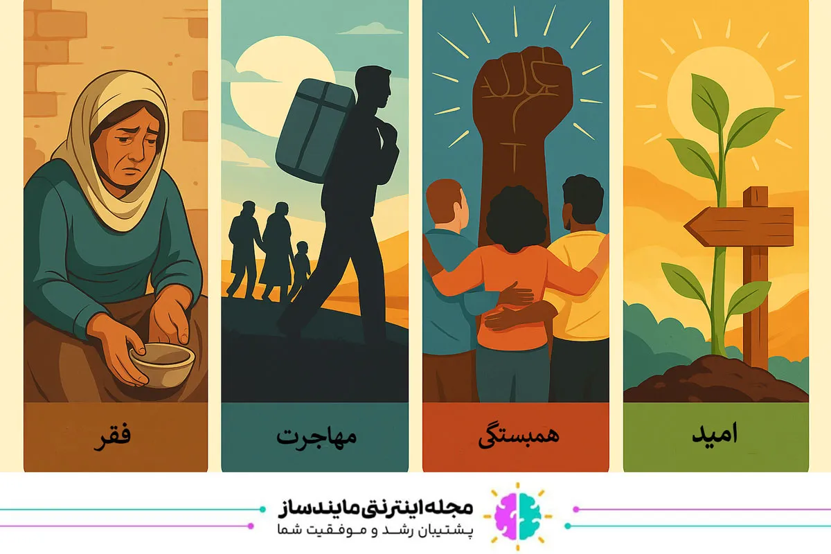 چهار محور اصلی کتاب «خوشههای خشم» از جان اشتاینبک